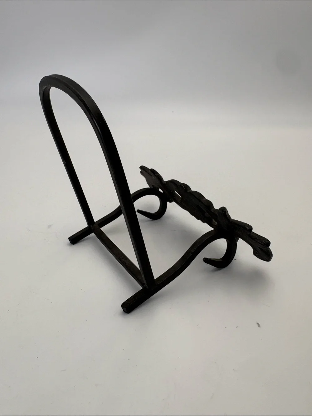 Decorative Black Cast Iron Easel  with Ornate Scroll Design